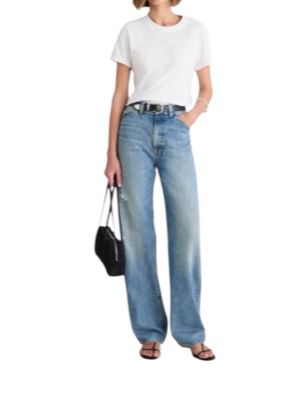 Madewell The Balloon Jean Classic High-Rise Distressed Denim Jeans-NWT